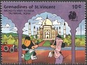 Grenadines - 1988 - Walt Disney - 10 ¢ - Multicolor - Disney, India, Grenadines Of St. Vincent - Scott 627 - Walt Disney Mickey & Minnie Visit to India Taj Mahal Agra - 0